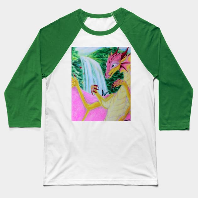 Kinkajou Jade Winglet Baseball T-Shirt by Lycoris ArtSpark